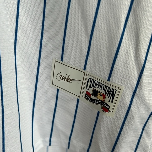 Nike MLB Blue and White Cubs Jersey Ernie Banks Mr Cub Wrigleyville - Picture 3 of 7